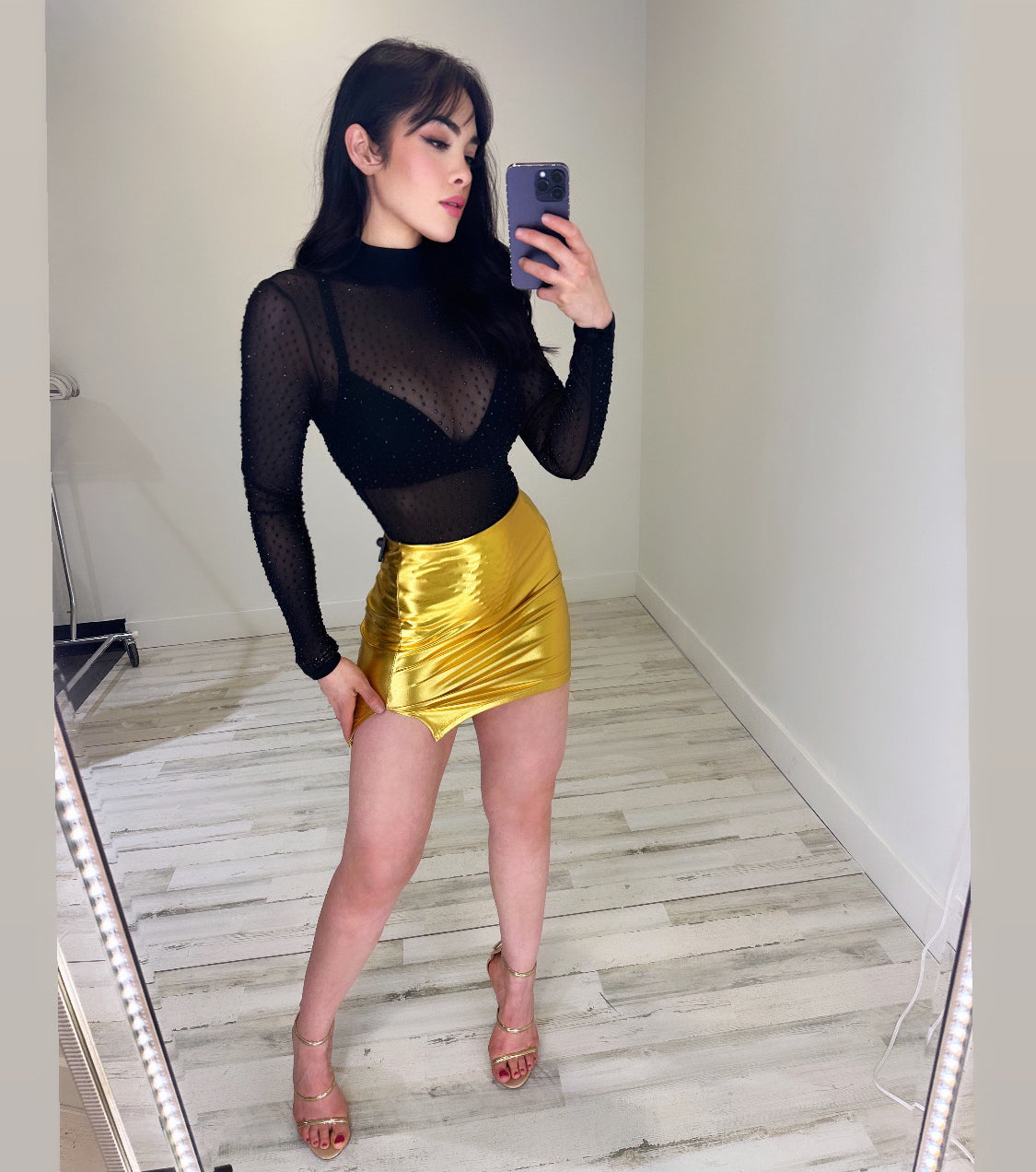 Ami Leather skirt